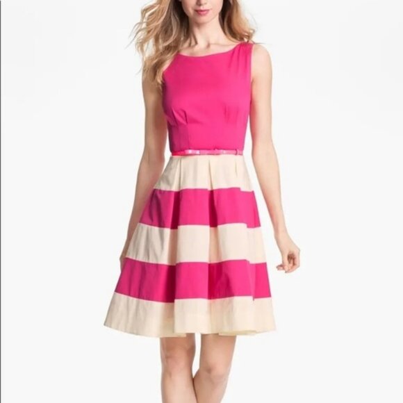 kate spade Dresses & Skirts - Kate Spade Celina Pink & White Sleeveless Fit & Flare Preppy Dress sz 0